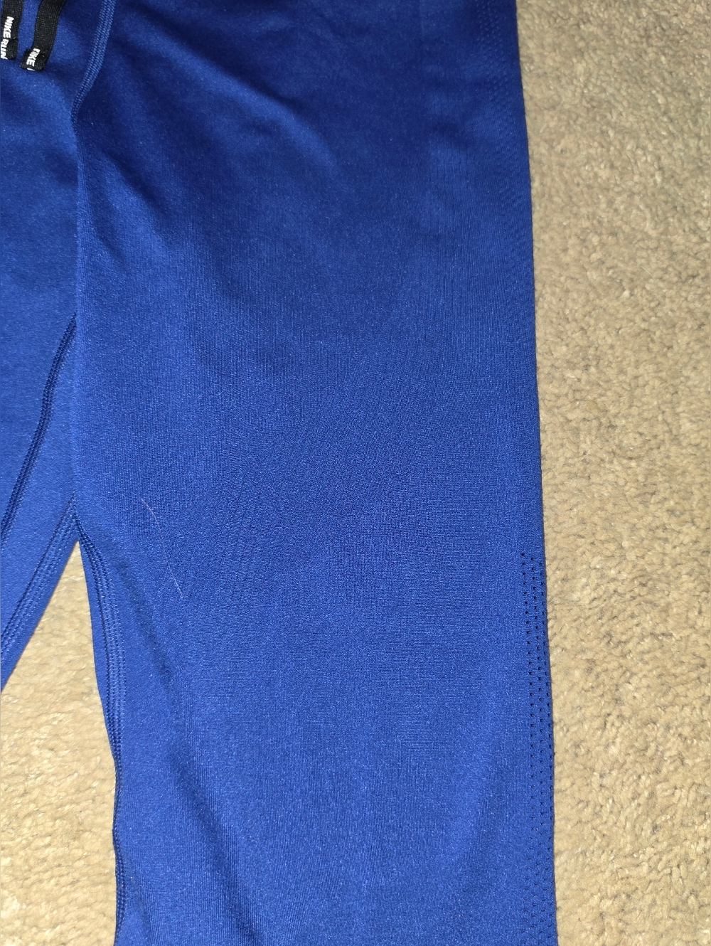 Nike Royal Blue Dri-FIT Running Tights with White Swoosh - Picture 3 of 7